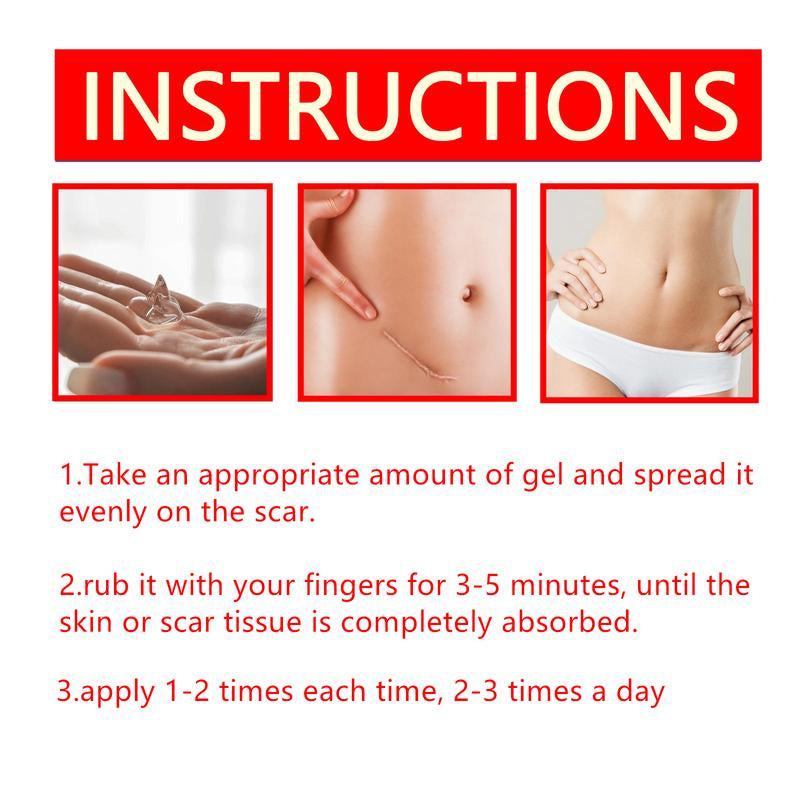 Professional Scar Removal Gel - Suitable for Acne Scars, Black Spots, Surgery, Cesarean Section, Burns, Acne and Other Scar Removal Treatment