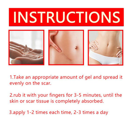 Professional Scar Removal Gel - Suitable for Acne Scars, Black Spots, Surgery, Cesarean Section, Burns, Acne and Other Scar Removal Treatment